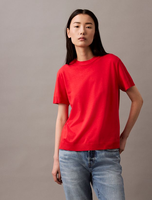 Lyocell Mock Neck T-shirt
