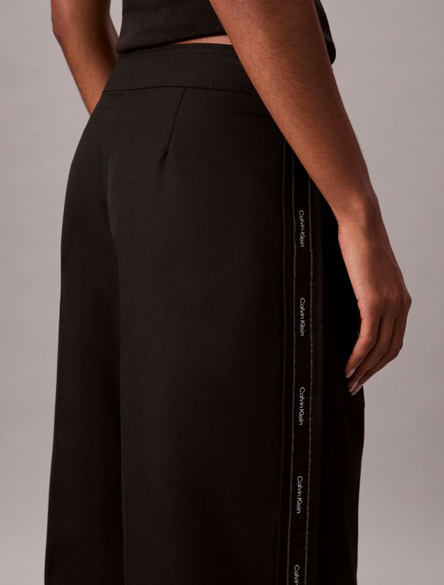 Cotton Twill Logo Tape Trousers