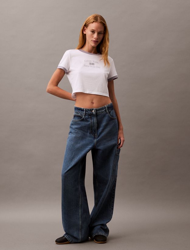 Cropped Logo Ringer T-shirt