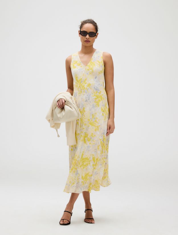 Flared Viscose Printed Dress