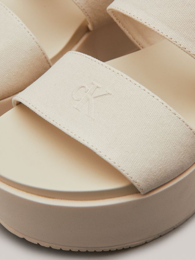 Canvas Platform Wedge Sandals