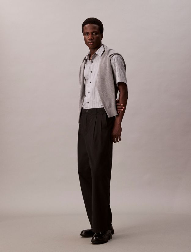 Textured Stripe Short Sleeve Shirt