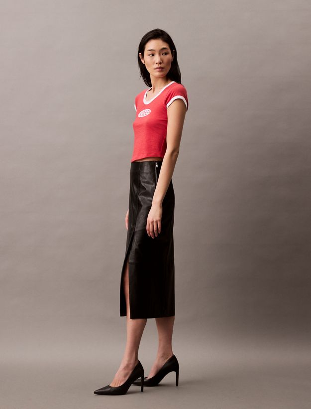 Leather Midi Skirt