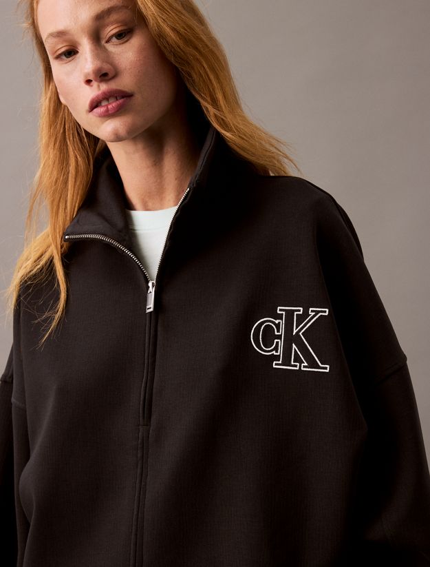 Monogram Logo Quarter Zip Spacer Jacket