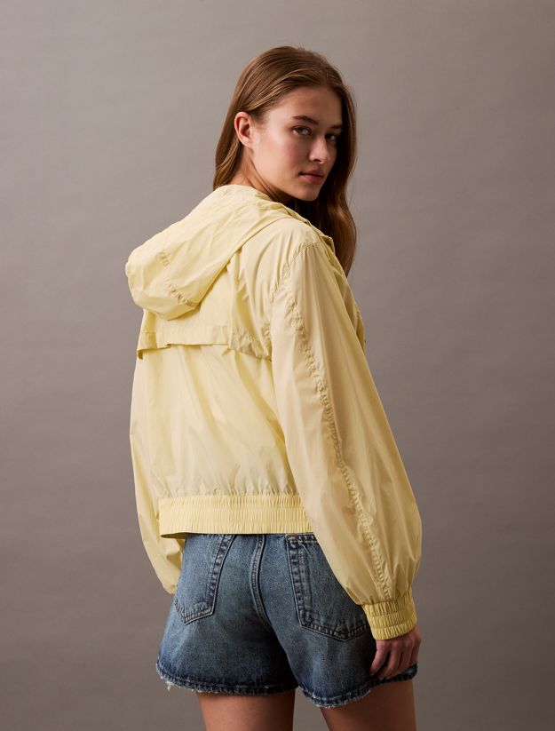 Soft Nylon Cropped Hooded Jacket