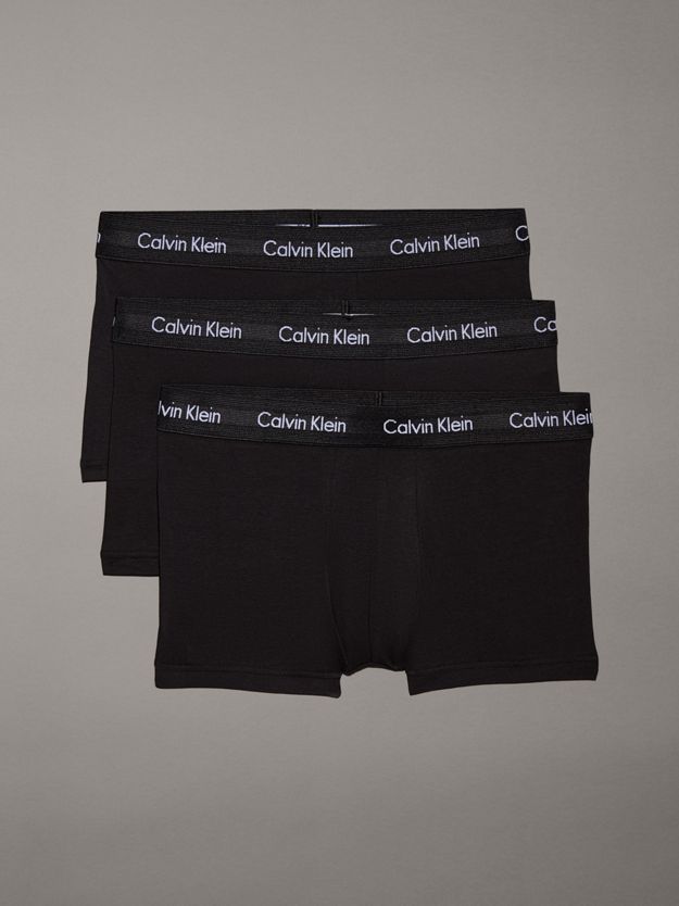 3 Pack Low Rise Trunks - Cotton Stretch