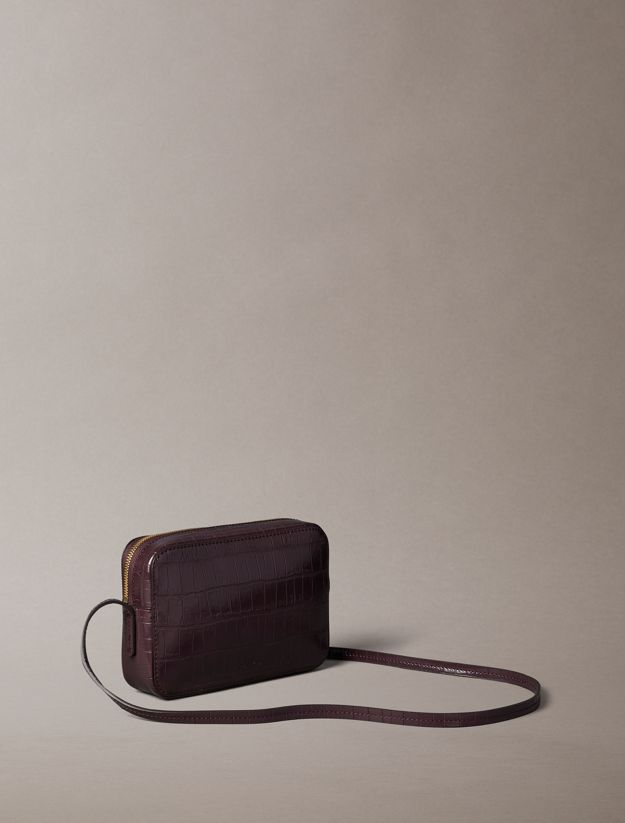 Croc-Effect Crossbody Camera Bag