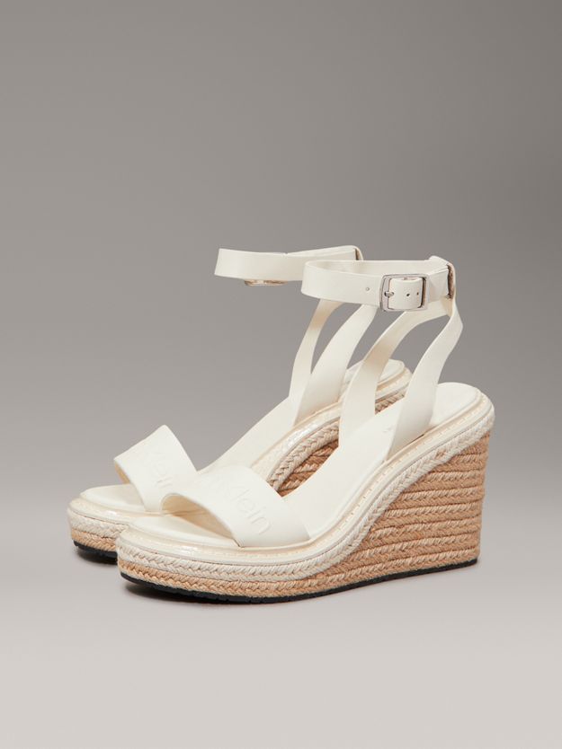 Leather Espadrille Wedge Sandals