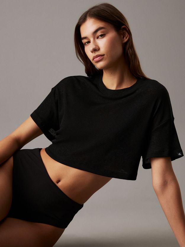 Cropped Rib Jersey Beach T-shirt