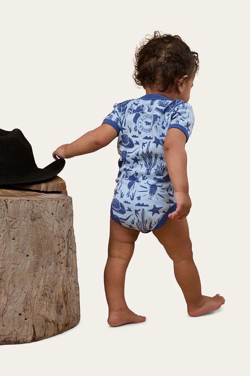 Boot Scootin Babies Short Sleeve Romper - Dusk