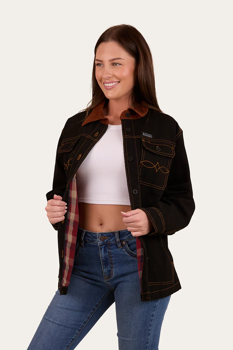 Leighton Womens Overshirt - Washed Black