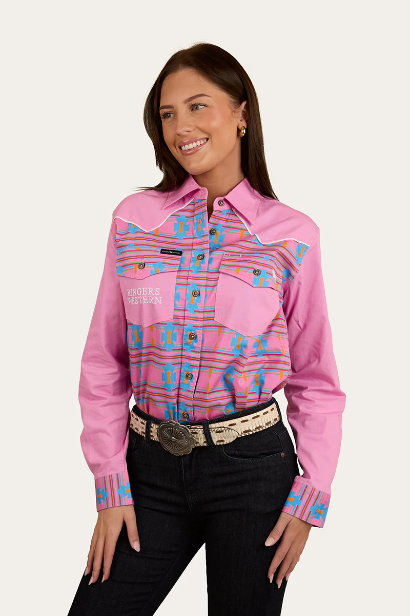 Burdekin Womens Limited Edition Full Button Work Shirt - Pastel Pink