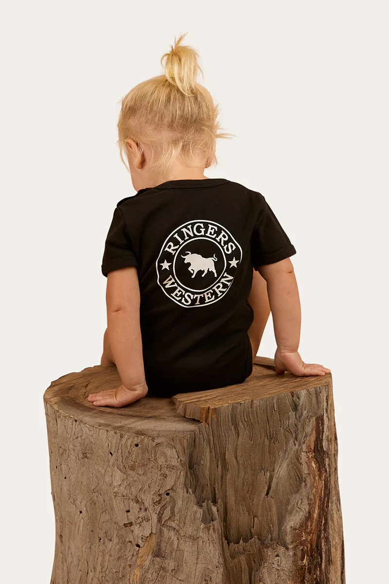 Ringers Babies Short Sleeve Romper - Black