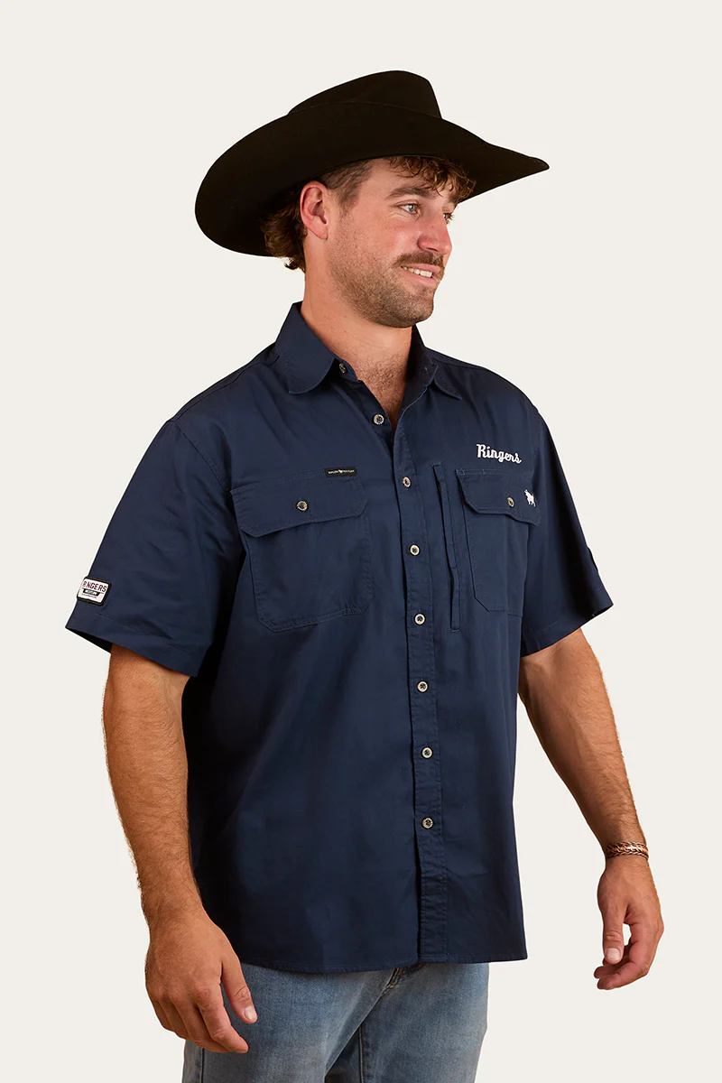 Big Rig Mens Short Sleeve Shirt - Navy