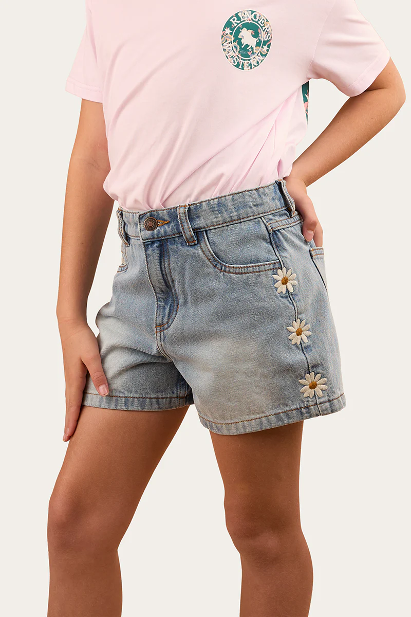 Bridie Kids Denim Short -Light Wash Blue