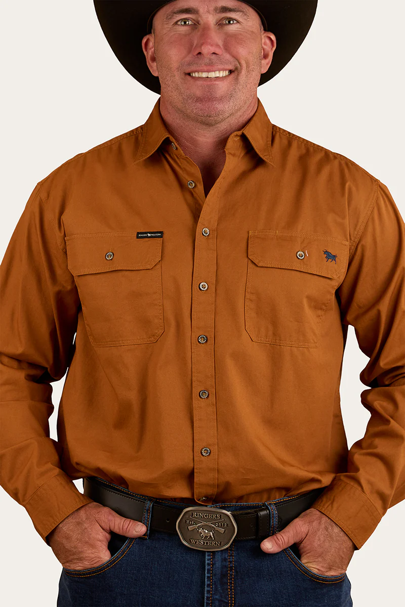 King River Full Button Work Shirt - Tobacco