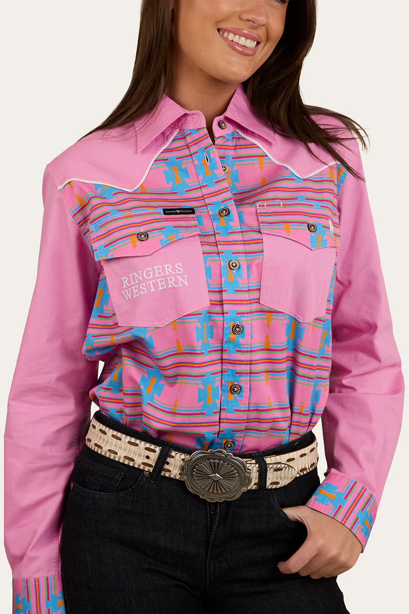 Burdekin Womens Limited Edition Full Button Work Shirt - Pastel Pink