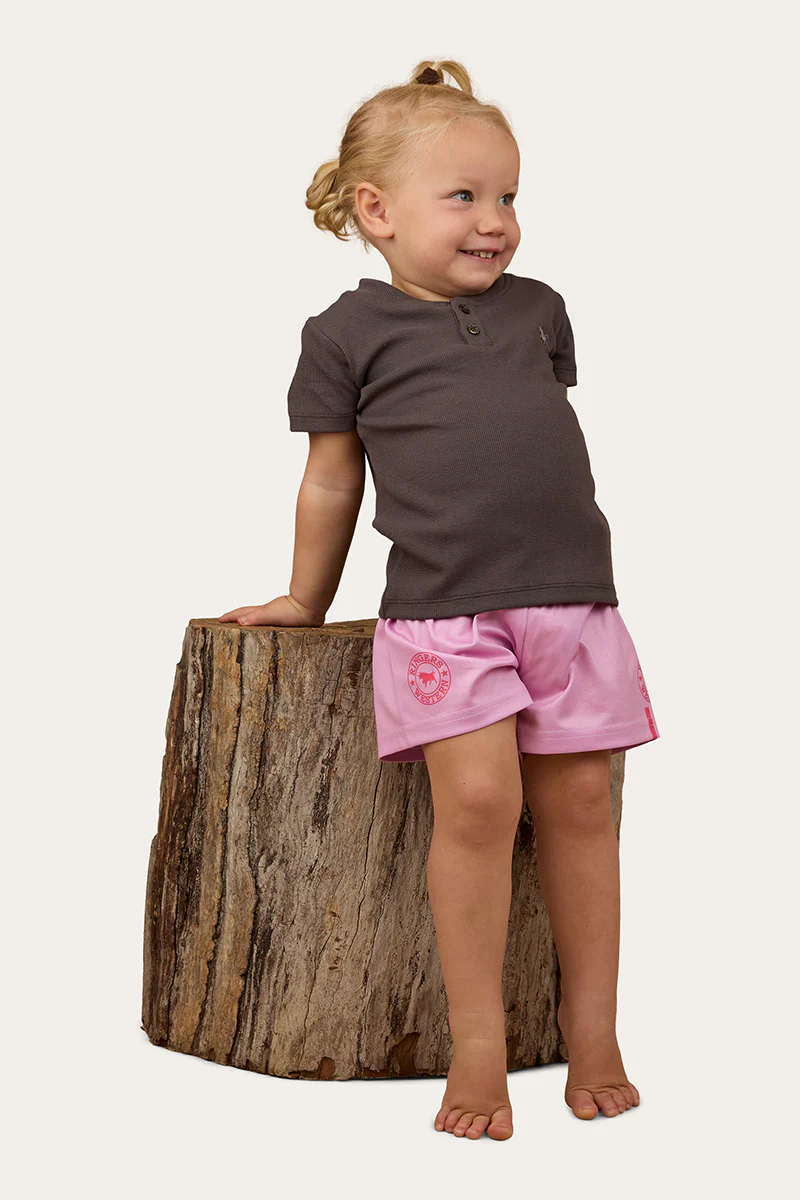 Ringers Babies Footy Short - Pastel Pink / Candy