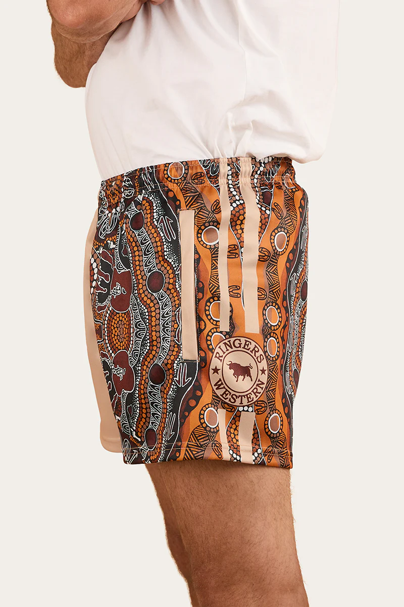 Walkabout Warrior Footy Short - Dark Sand / Multi