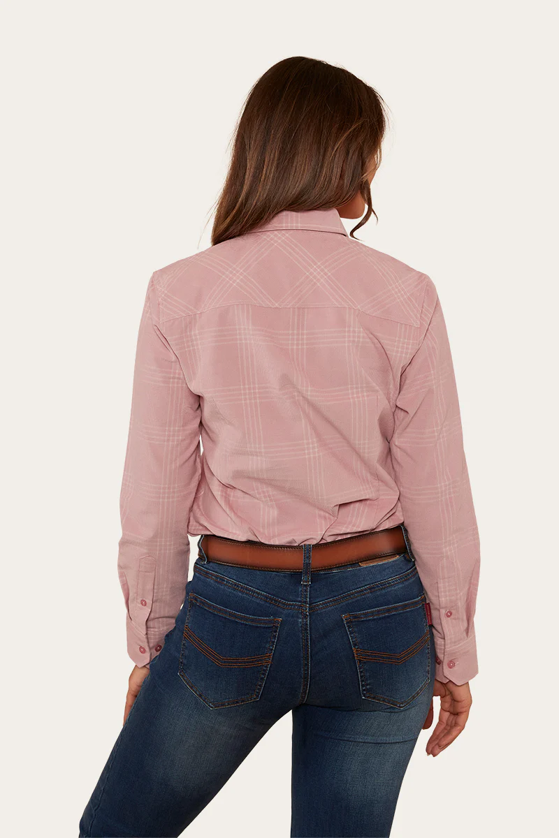 Jesse Womens Corduroy Shirt - Rosey/Off White