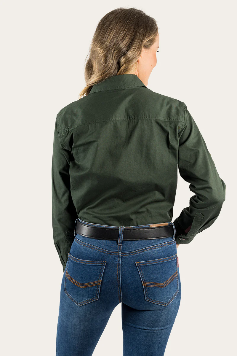 Pentecost River Womens Full Button Work Shirt - Cargo Khaki