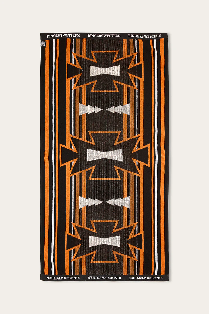 RW Aztec Jacquard Towel - Black