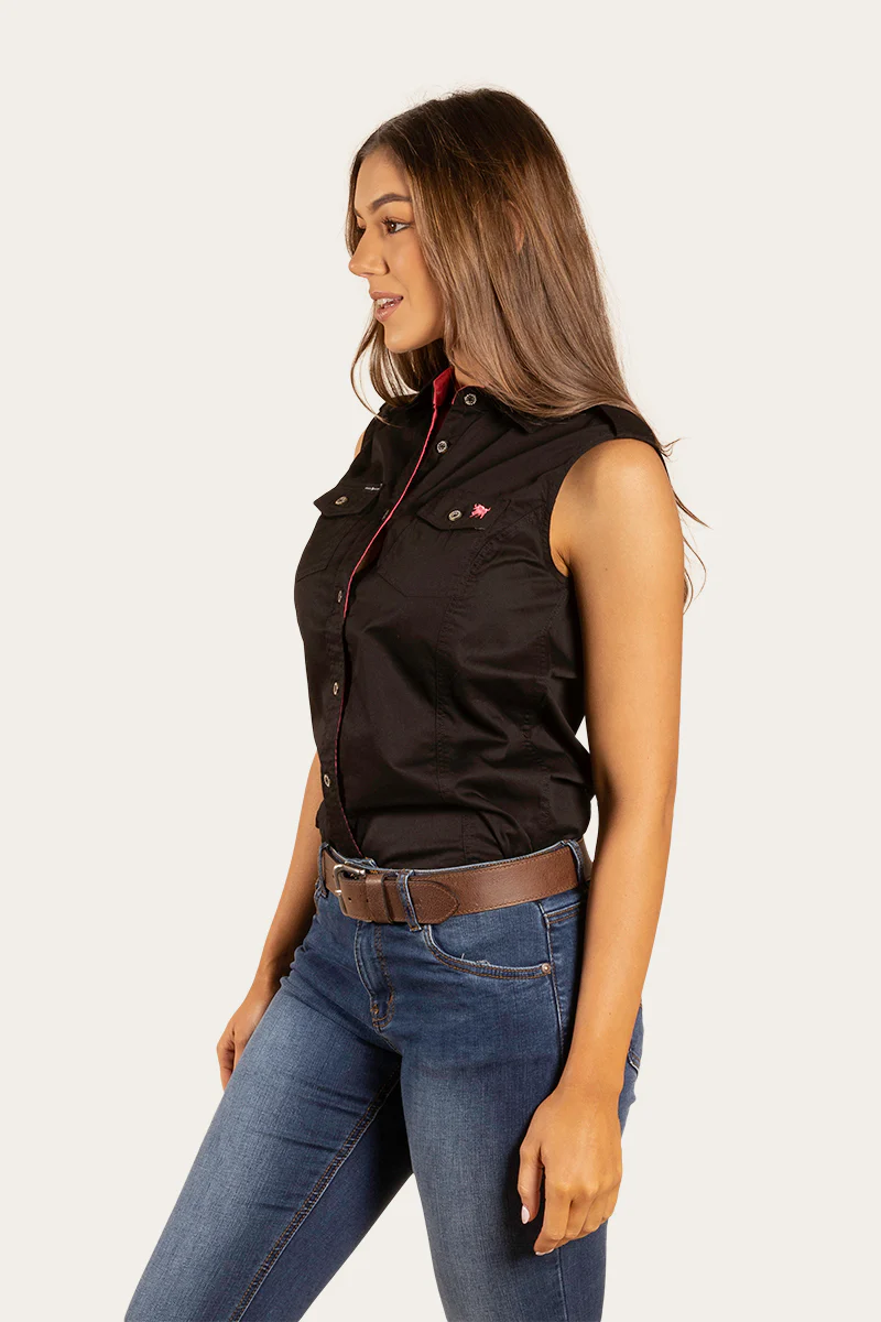Pentecost River Womens Sleeveless Work Shirt - Black