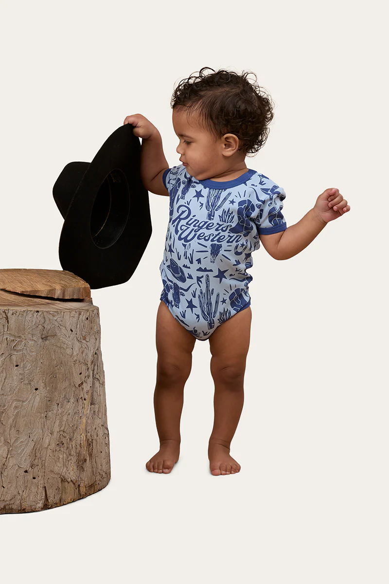 Boot Scootin Babies Short Sleeve Romper - Dusk