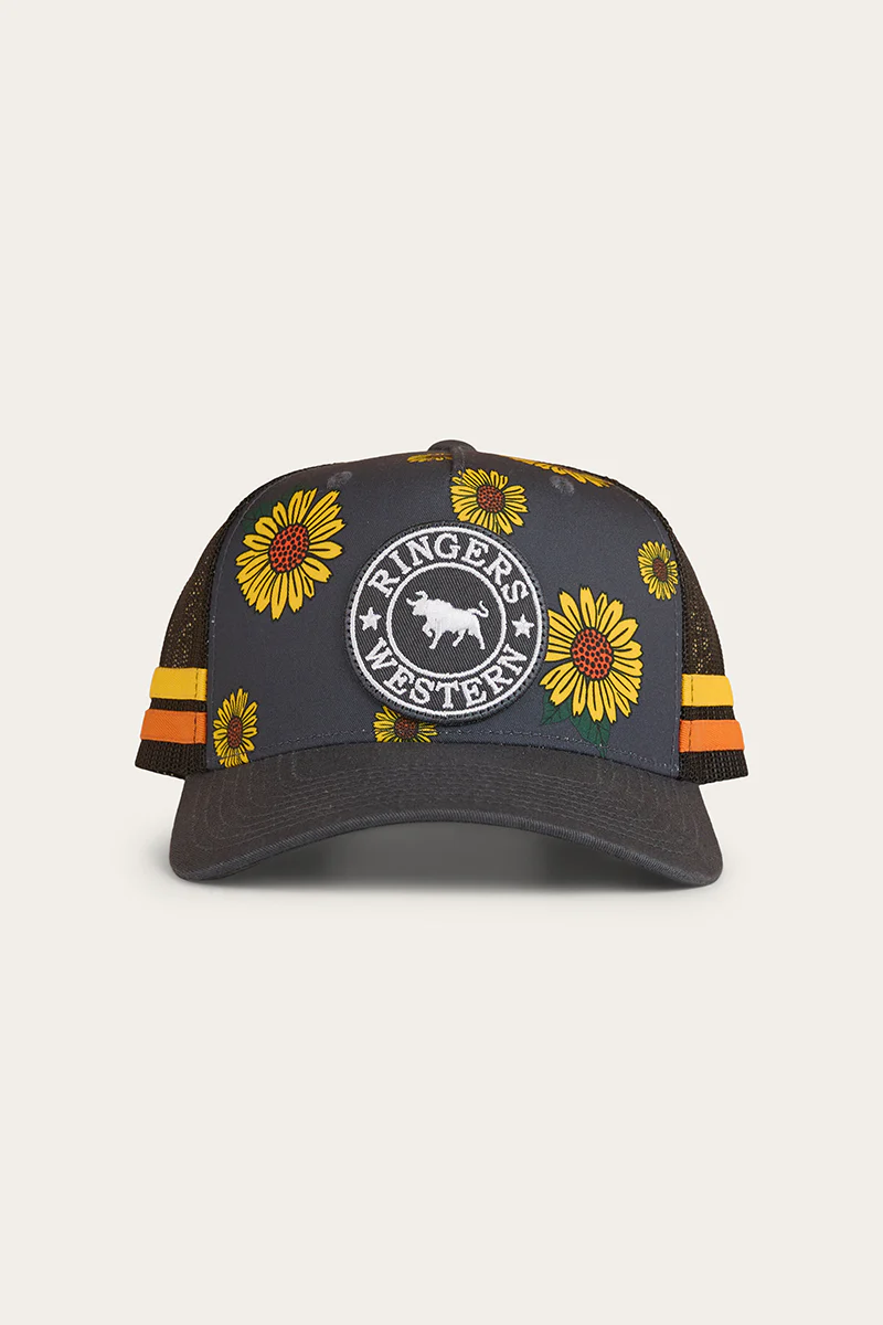 Sunflowers Kids Trucker Cap - Black / Multi