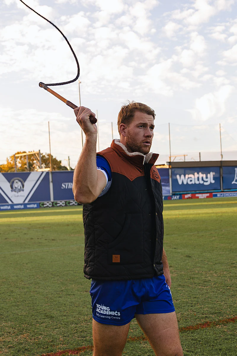 McKinlay Mens Puffer Vest - Black / Tobacco