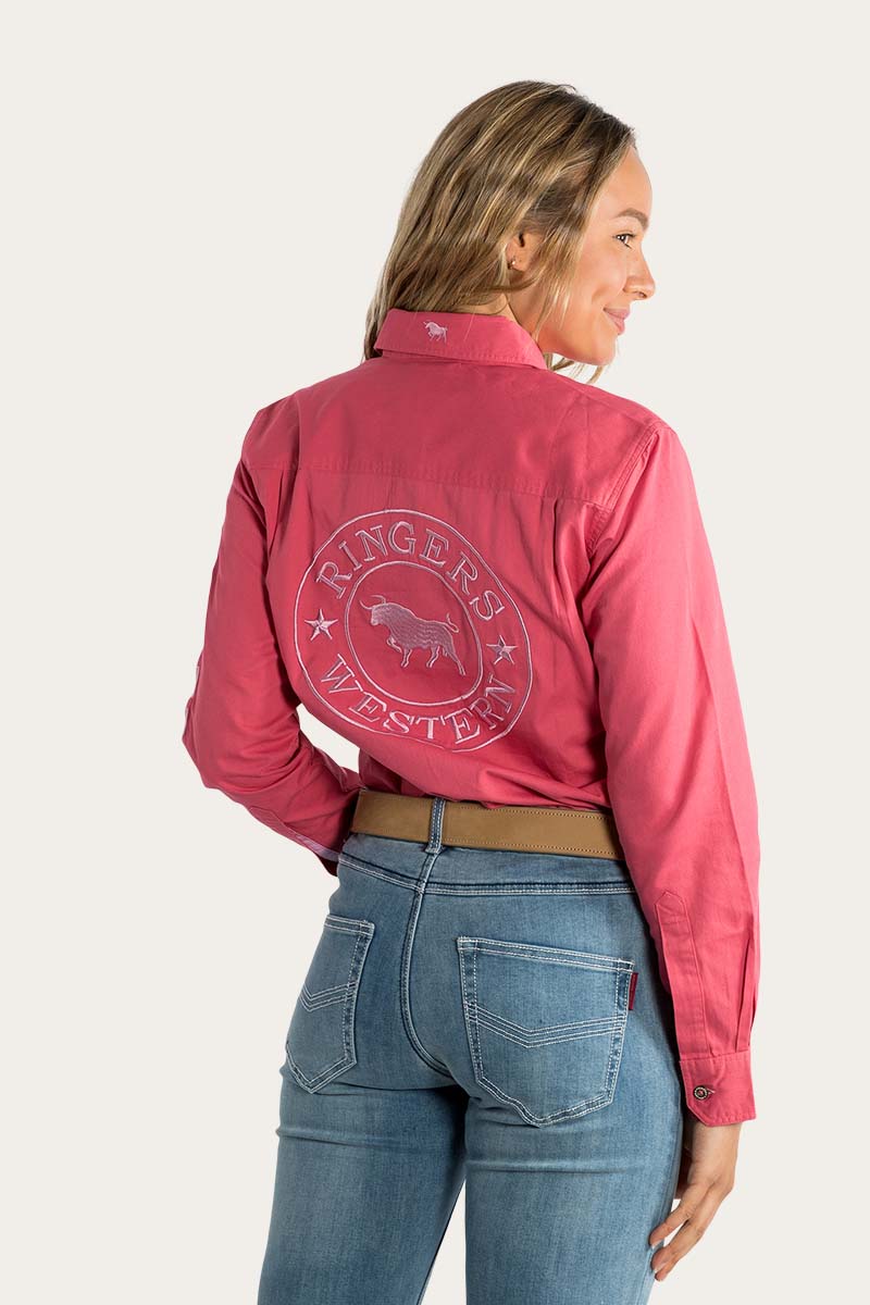 Signature Jillaroo Womens Full Button Work Shirt - Camelia Rose/Ballet Pink