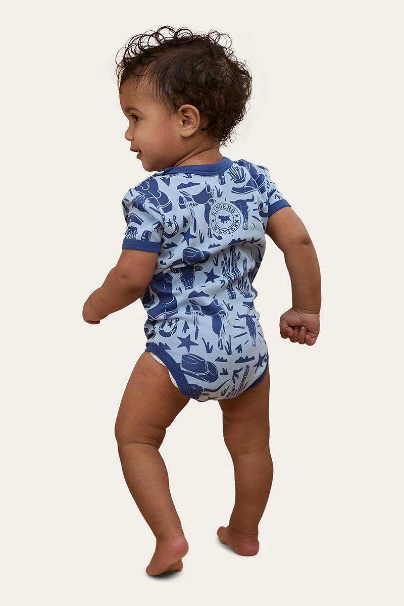 Boot Scootin Babies Short Sleeve Romper - Dusk