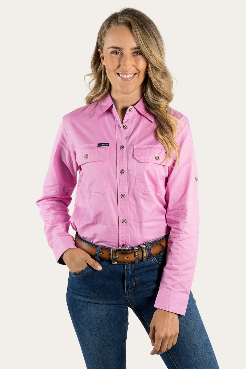 Pentecost River Womens Full Button Work Shirt - Pastel Pink