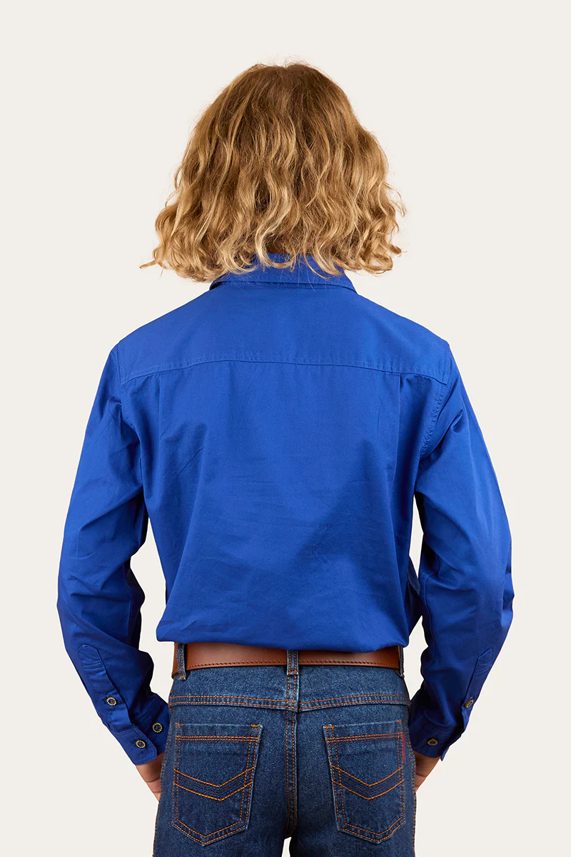 Ord River Kids Half Button Work Shirt - Royal Blue