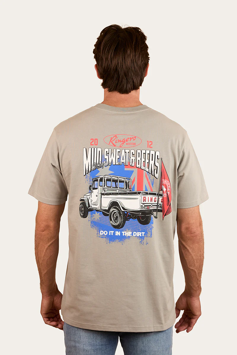 Mud Sweat Beers Mens Loose Fit T-Shirt - Cement