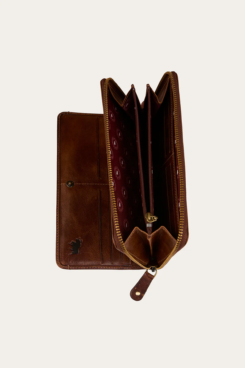 Toro Dama Zip Purse - Cognac