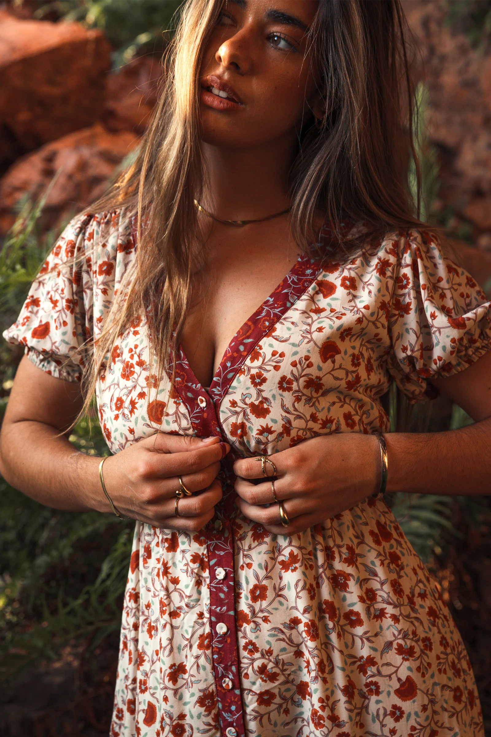 Twyla Womens Midi Dress - Off White