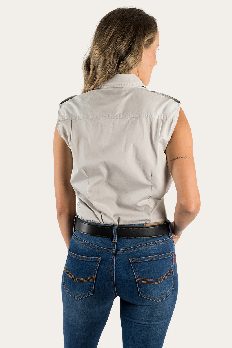 Pentecost River Womens Sleeveless Work Shirt - Beige