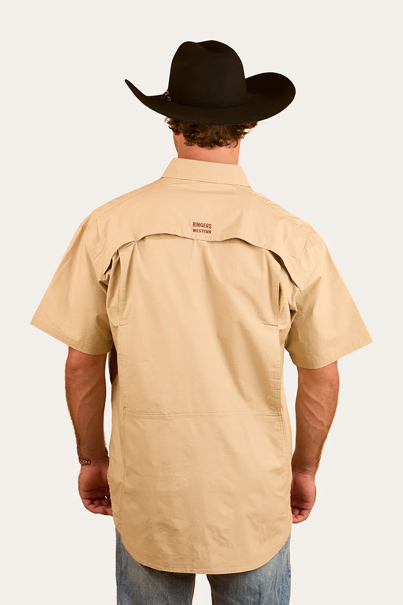 Bulgarra Mens Ripstop Full Button Work Shirt - Camel