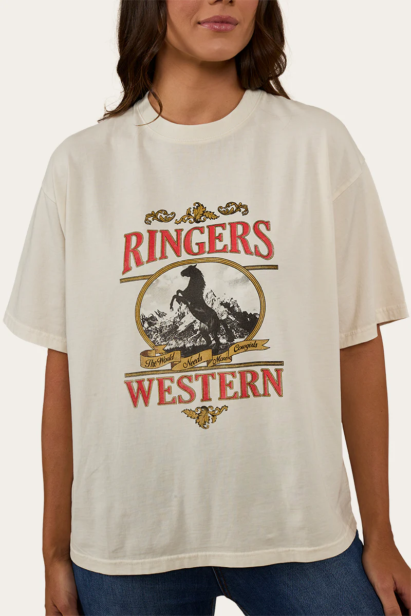 Horsin Around Womens Oversized T-Shirt - Vintage White