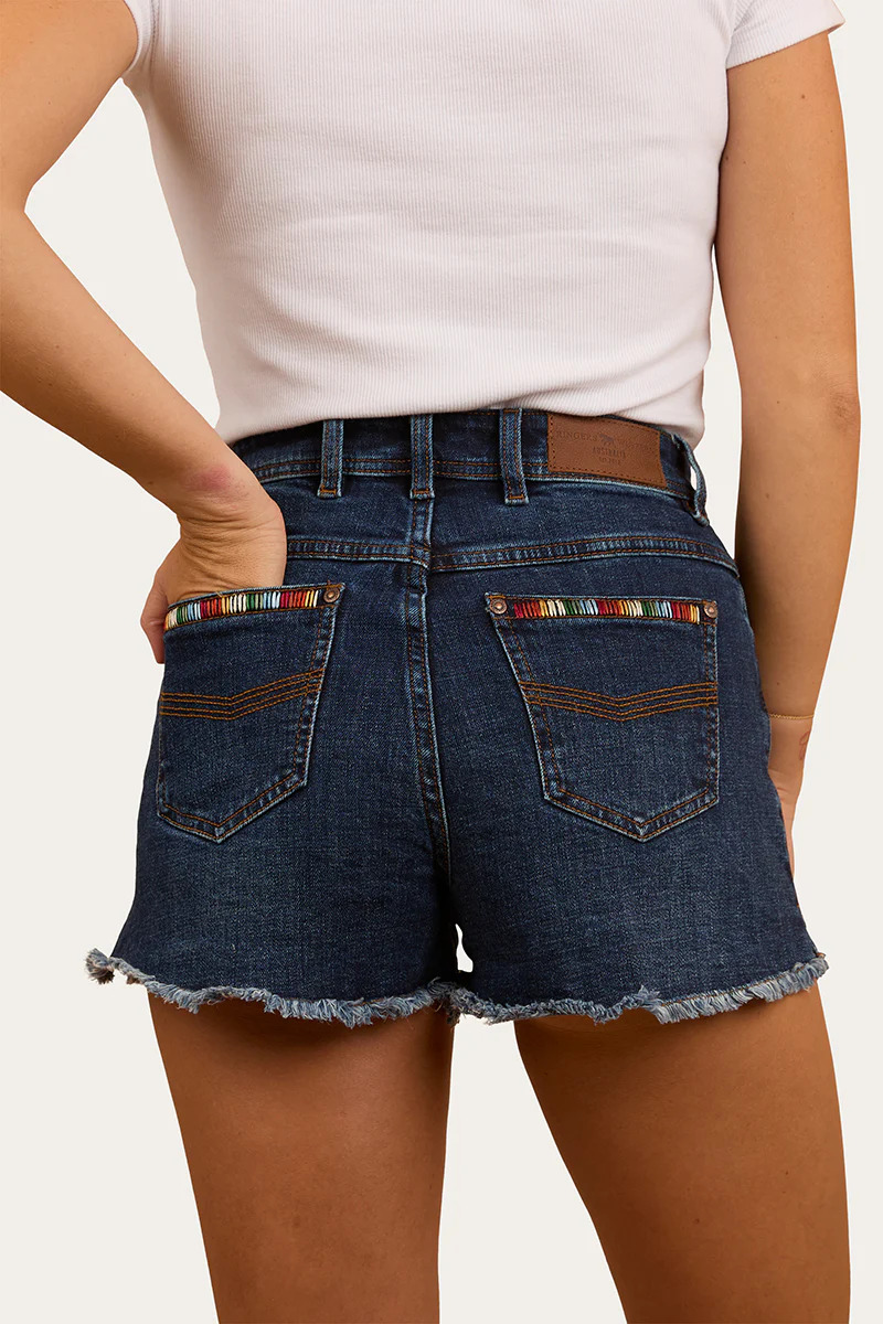 Gracie Womens Denim Short - Dark Wash Blue