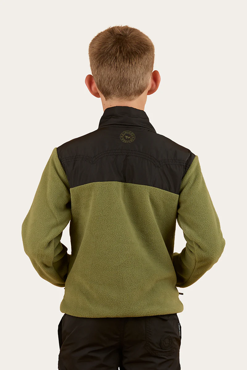 Winton Kids 1/4 Zip Crew Neck Fleece - Military Green