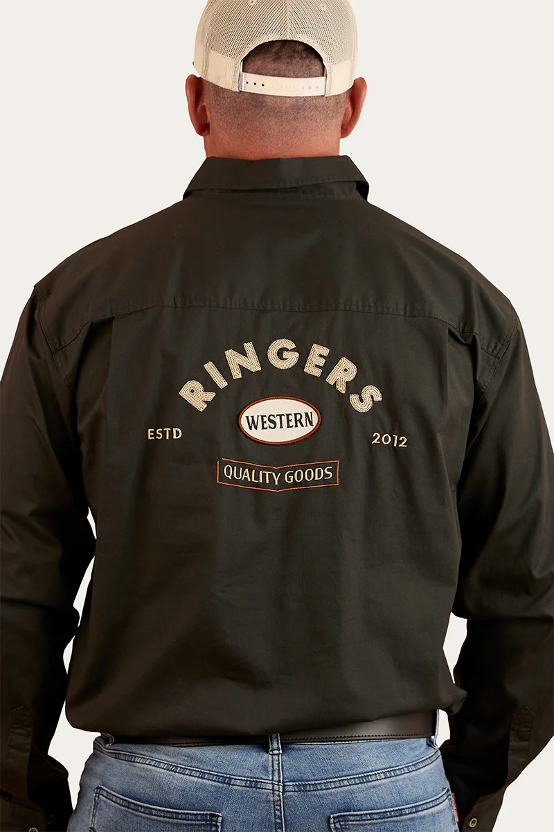 Condor Mens Half Button Work Shirt - Charcoal