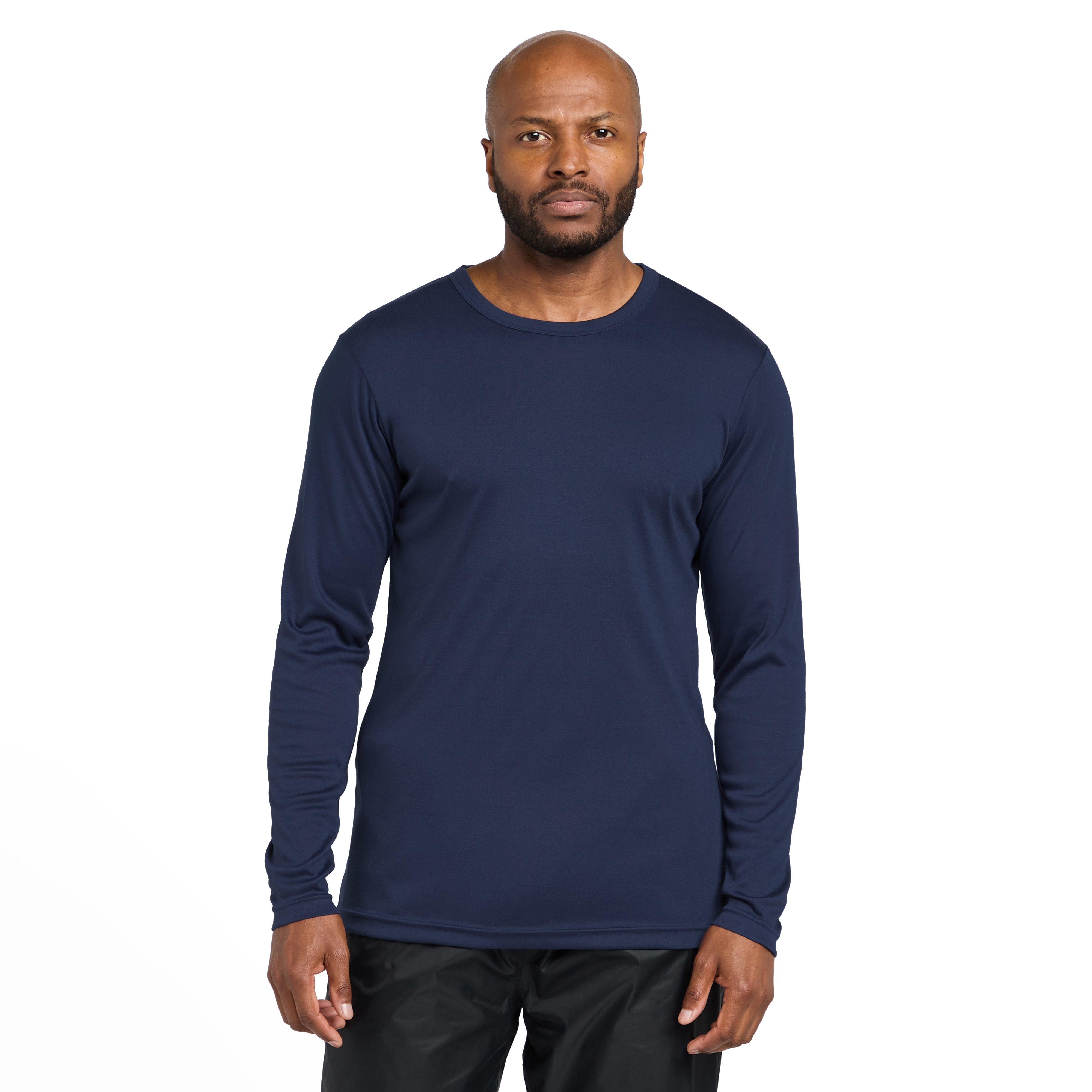 Mens Long-sleeve Thermal Crew Neck Top Navy