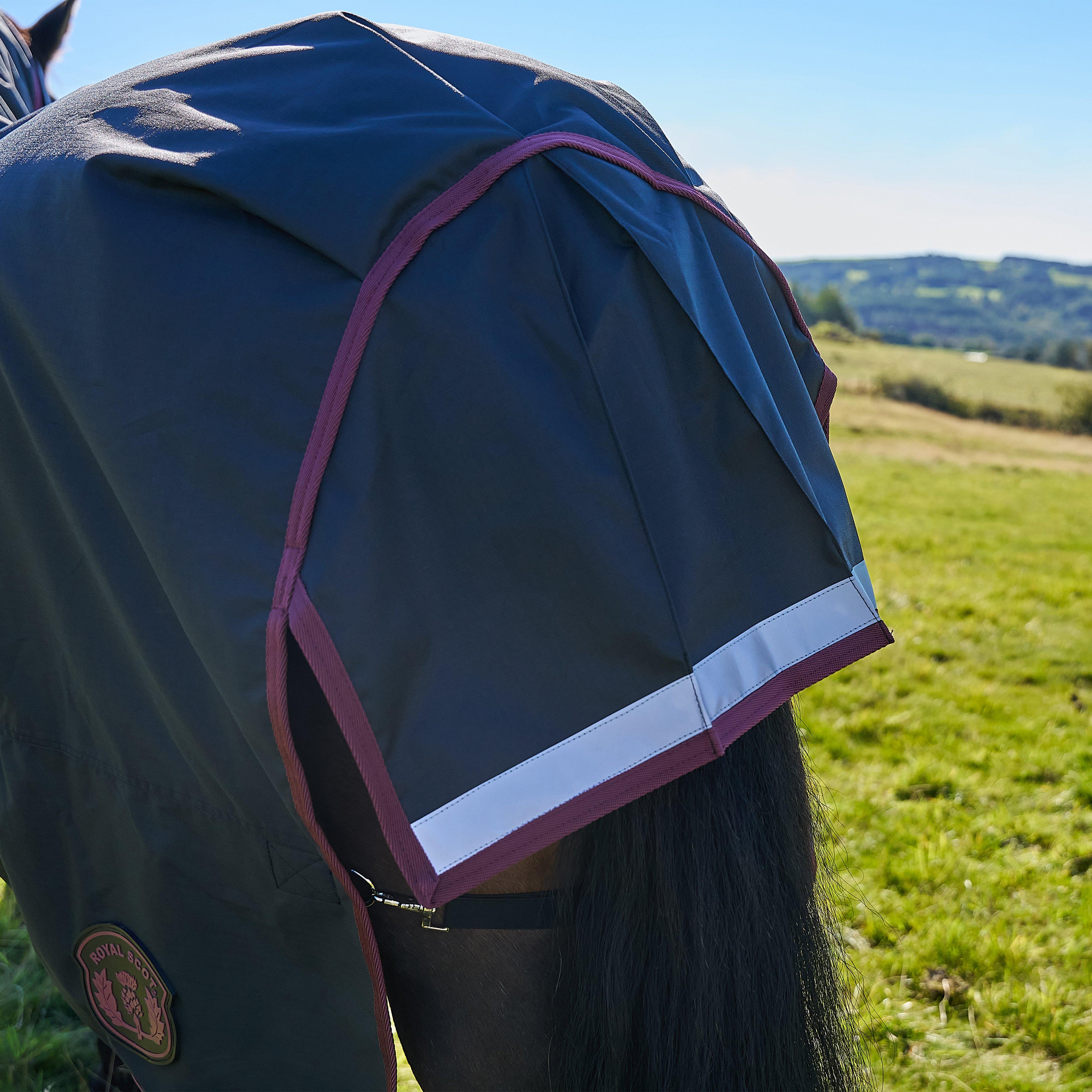 Original 100g Light-Medium Weight Combo Neck Turnout Rug Black/Wine