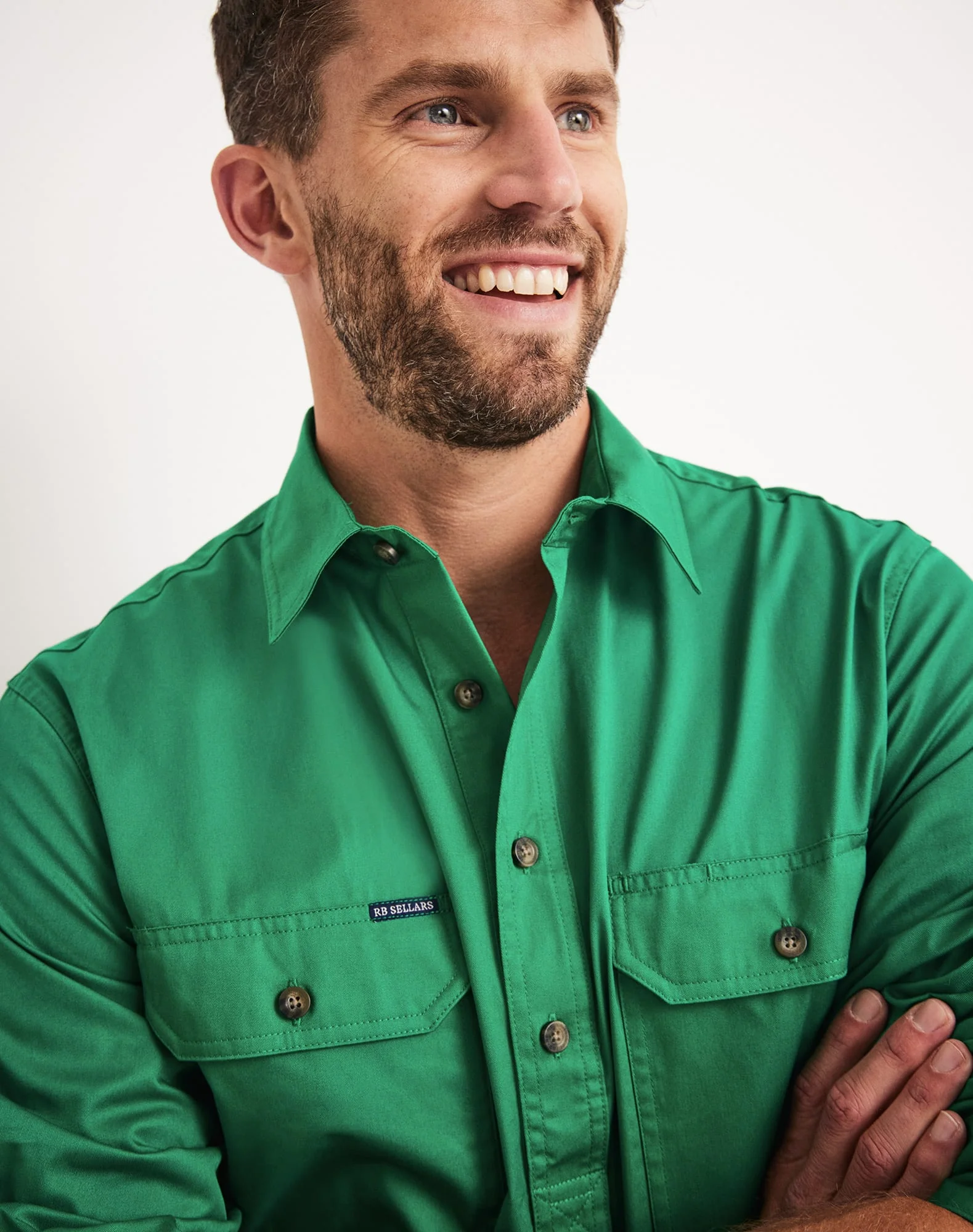 Burton Workshirt - Half Button Long Sleeve Light Weight - Australian Cotton