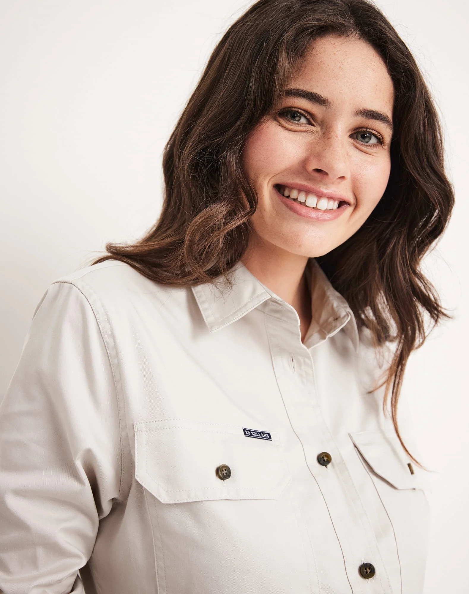 Sandy Workshirt - Full Button Long Sleeve Light Weight - Australian Cotton