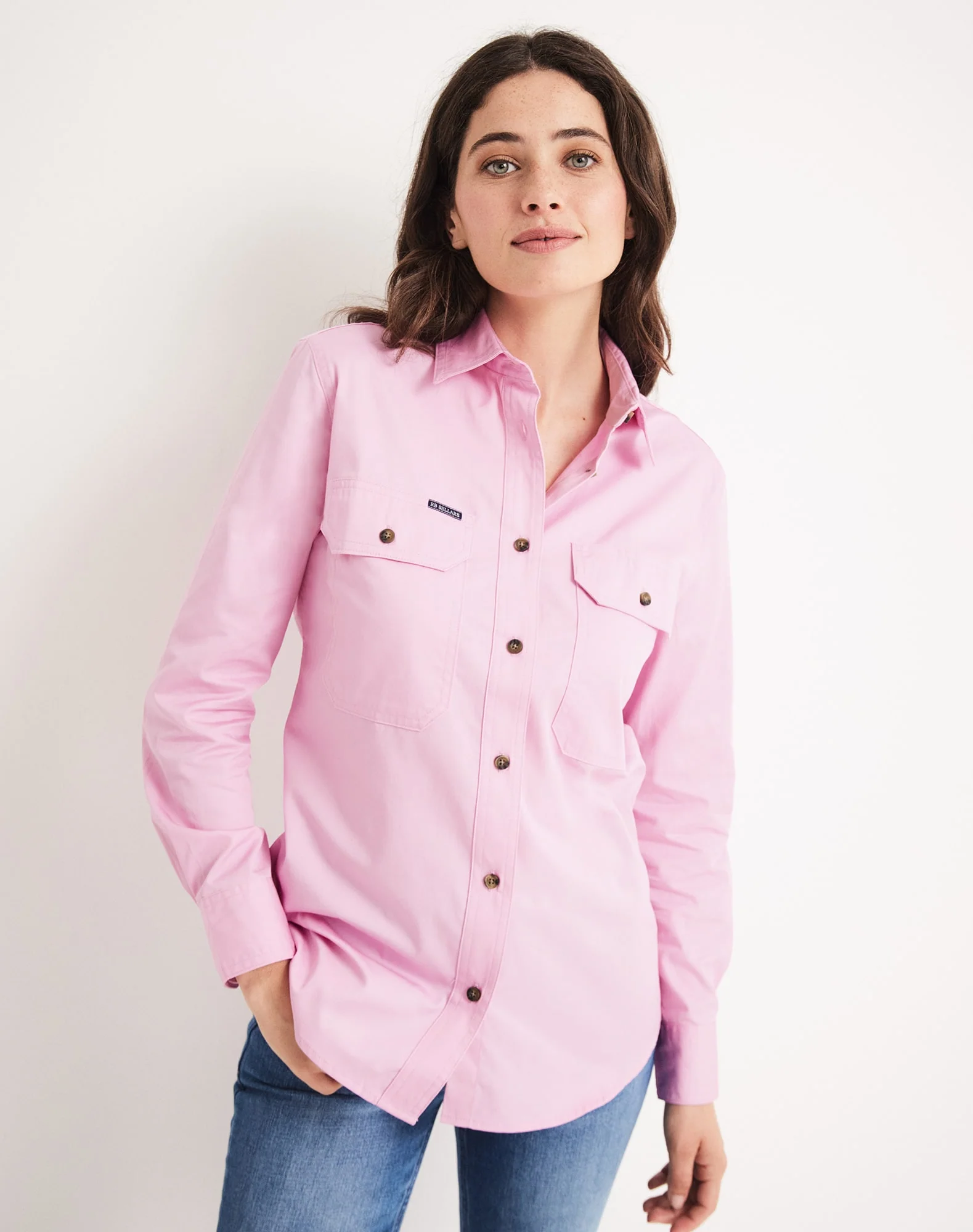 Sandy Workshirt - Full Button Long Sleeve Light Weight - Australian Cotton