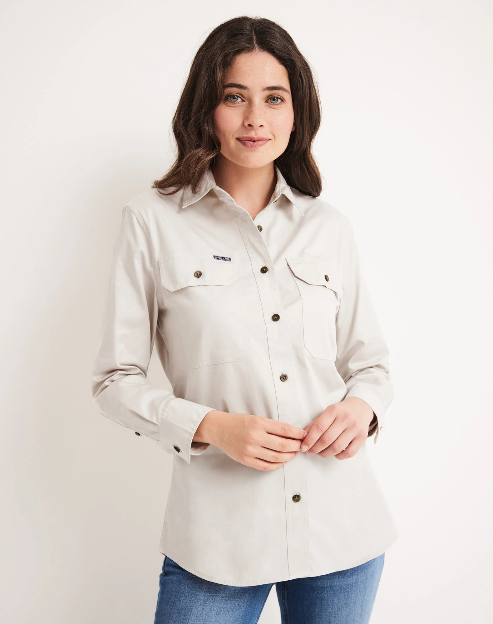 Sandy Workshirt - Full Button Long Sleeve Light Weight - Australian Cotton