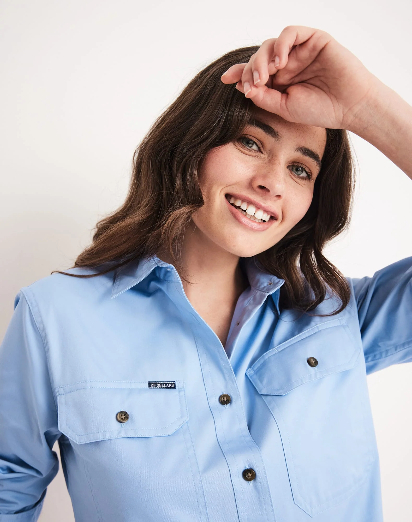 Sandy Workshirt - Full Button Long Sleeve Light Weight - Australian Cotton